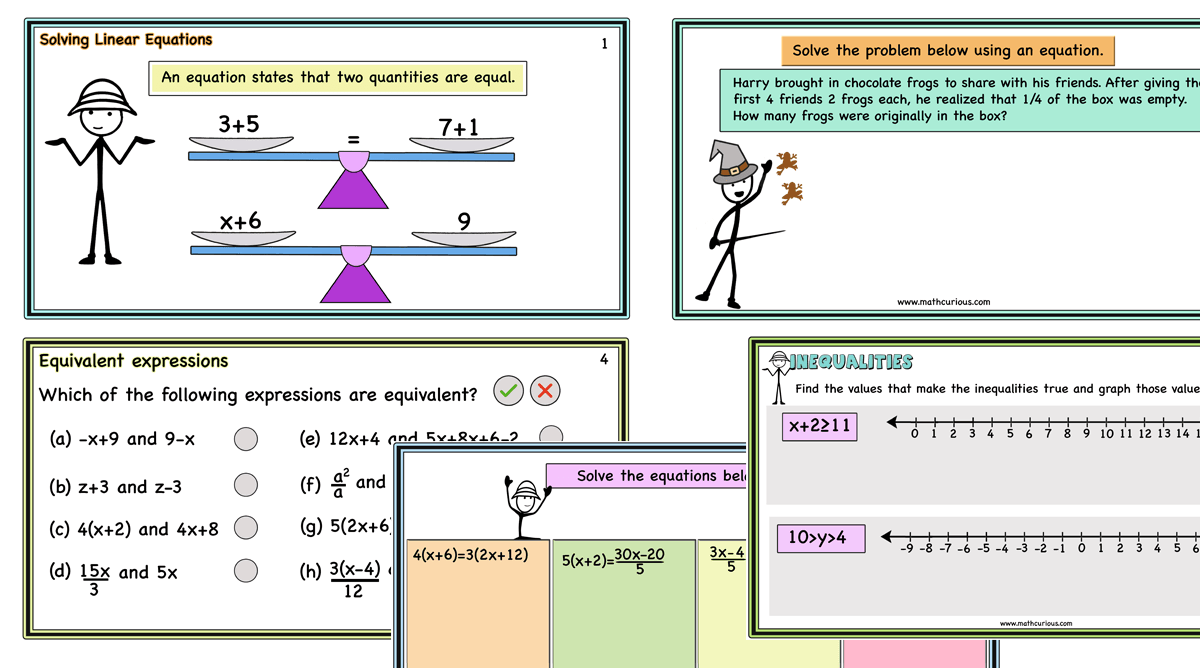 Algebra-Simplifying Expressions, Solving Linear Equations and Inequalities
