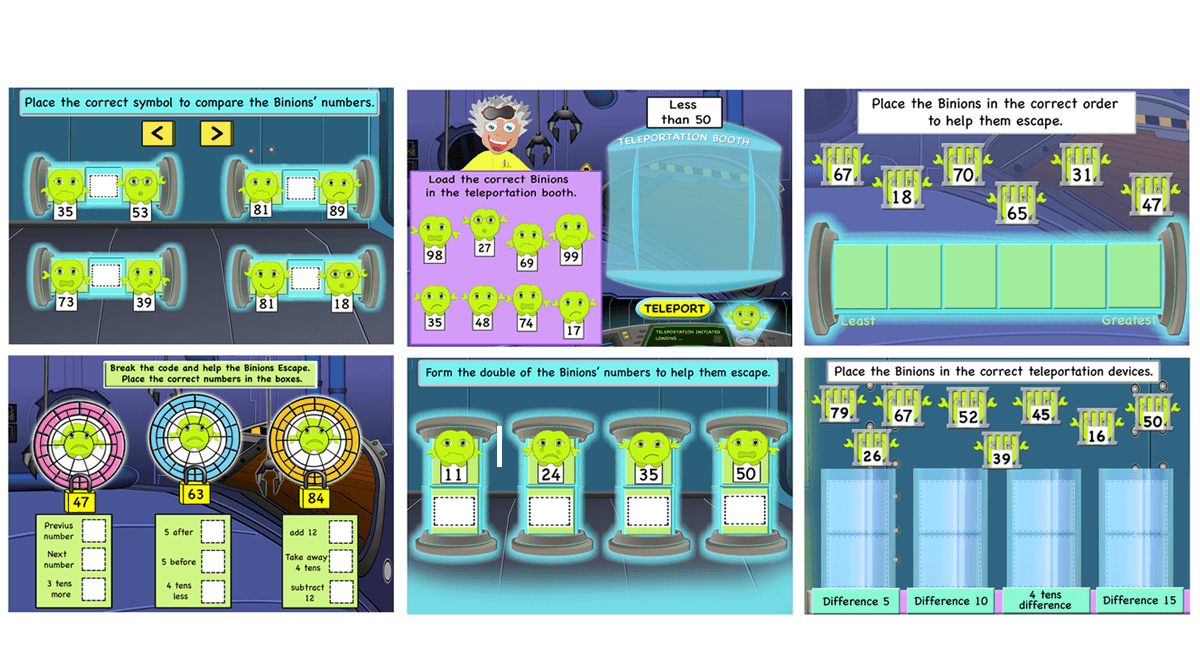 Number Sense to 100 and beyond, comparing, ordering, building numbers.