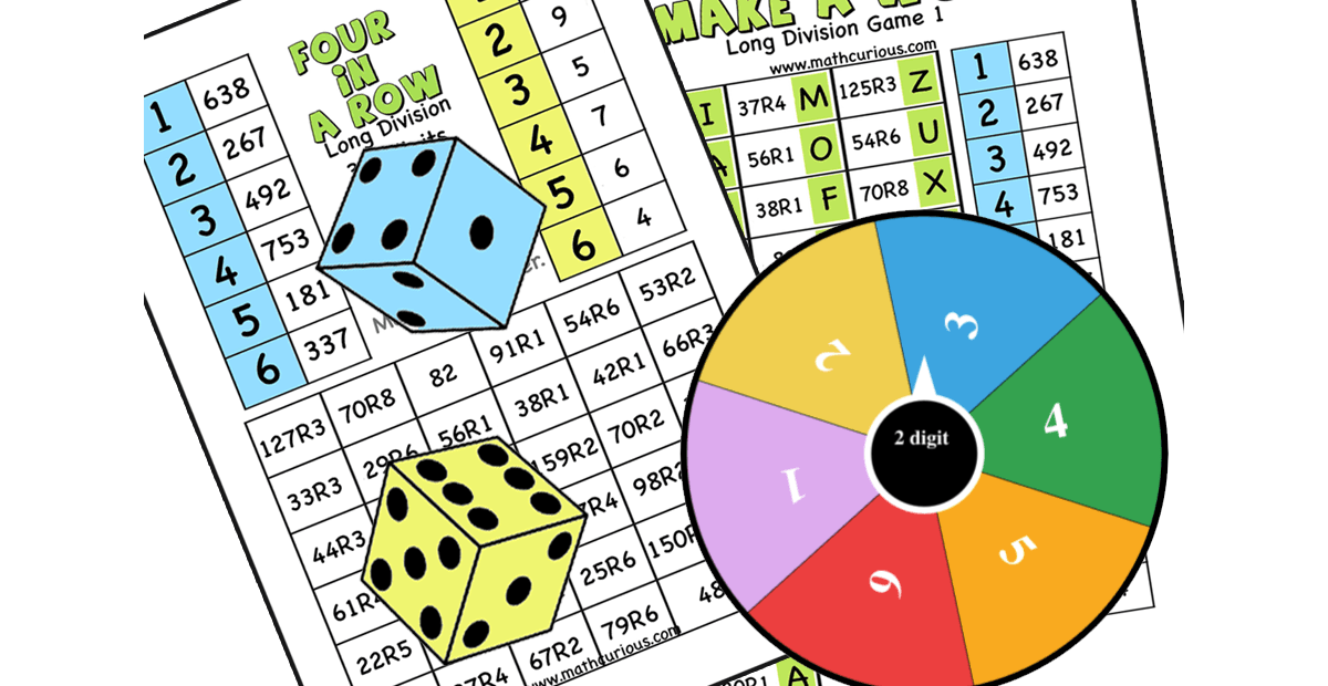 Long Division Partial Quotients Games (print and Digital)