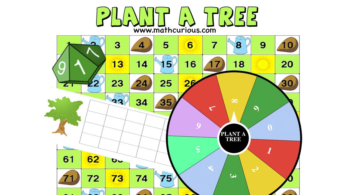 Earth Day Math games – Plant a tree Addition/subtraction