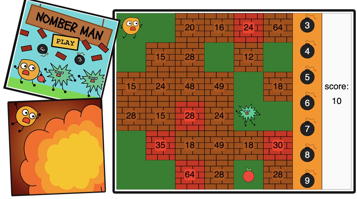 Nomber Man – Digital Math Game – Factors, Multiples