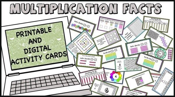 Multiplication Facts Activity-cards (Google slides version included)
